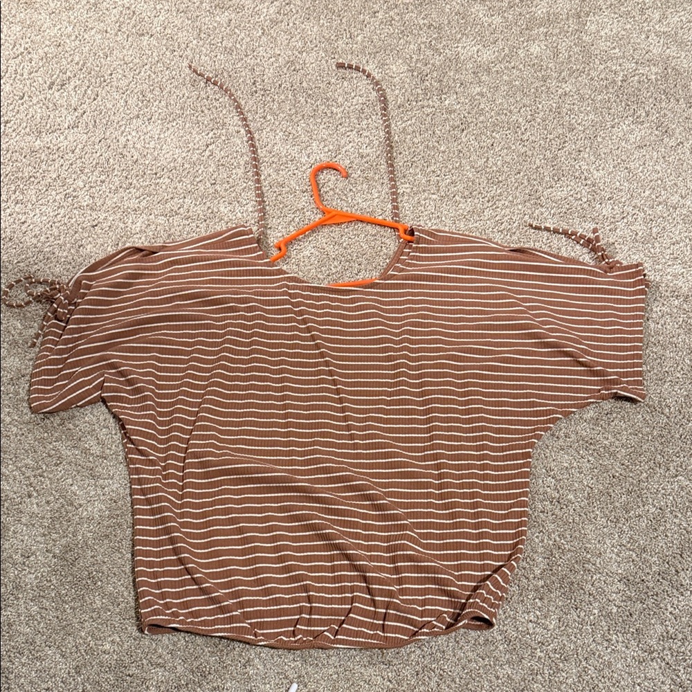 Striped Brown Women's Top